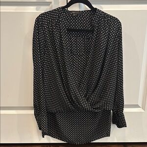 BCBGMaxAzria Black and White Polka Dot Blouse